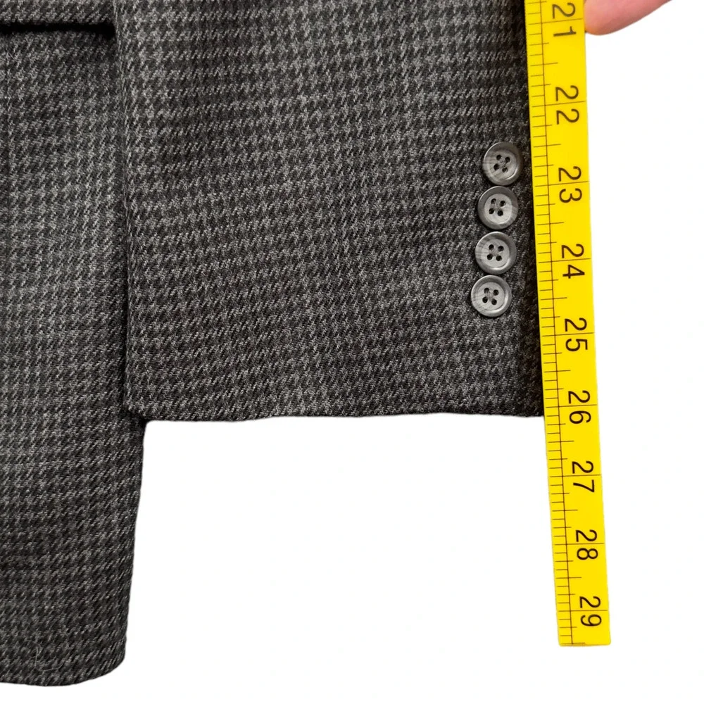 Oscar De La Renta Blazer Mens‎ Size 42L Gray Black Houndstooth Lambswool Classic